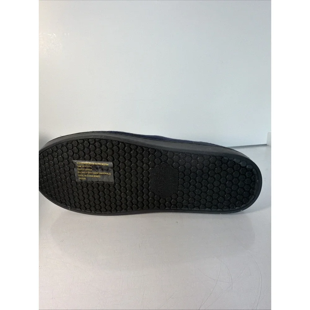 New King Size Comfortable Navy Clog Slip On Slippers Size 10W Men Soft Padding